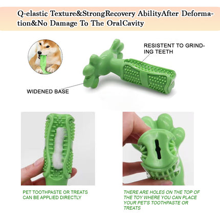 Green L Size Dog Toothbrush Toy Clean Teeth Brushing Stick Mouth Chewing Dental Care Play Dog