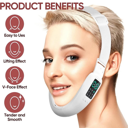 V-Face Shape Massager W/Hot Compress FunctionSkin Neck Lift Double-Chin Removal