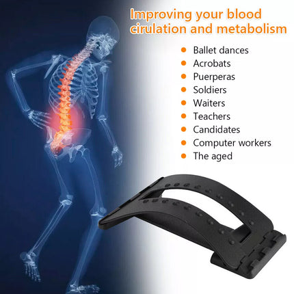 Back Stretcher Pain Relief Massager Brace Lumbar Waist Fitness Spine Stretcher