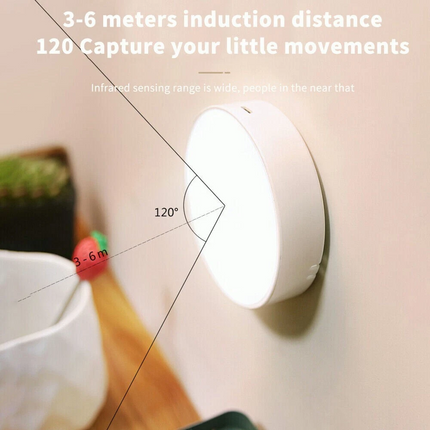 6pcs Motion Sensor LED Night Light USB Rechargeable Wall Mount Body Induction Lamp