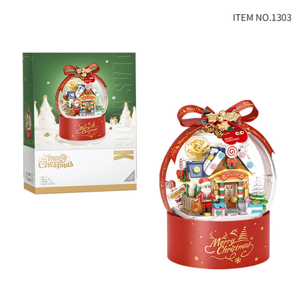 LOZ Christmas Winter House Snow Globe Mini Bricks LED Building Toy Gift 466pcs