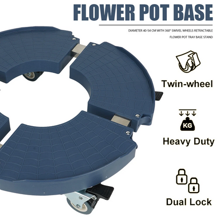 Heavy Duty Plant Pot Caddy Mover Trolley With 4 Wheels Garden Planter Stand