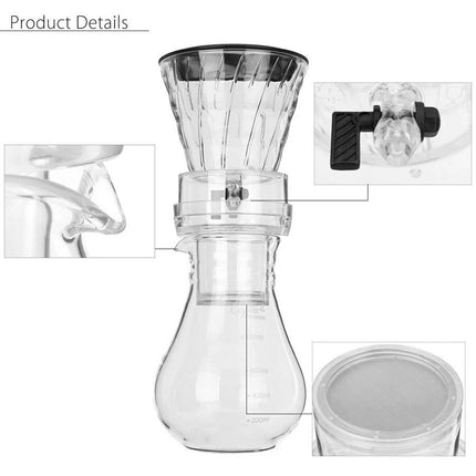 800ML Glass Coffee Pot Dutch Coffee Cold Brew Ice Drip Coffee Maker