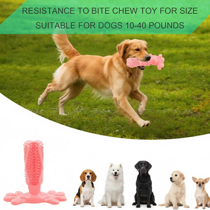 Pink M Size Dog Toothbrush Toy Clean Teeth Brushing Stick Mouth Chewing Dental Care Play Dog