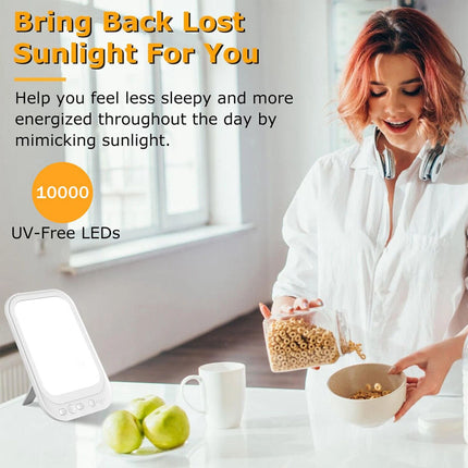 SAD Therapy Lamp Light UV Free 10000 Lux Sun Lamp Daylight Lamp W/ 3 Light Color