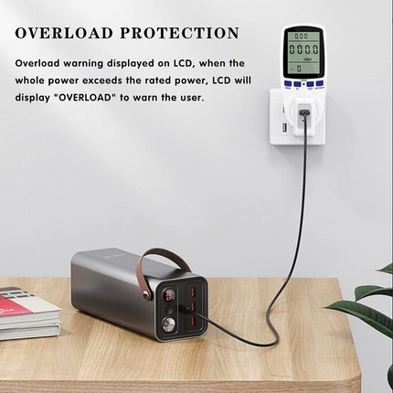 Plug 240V Watt Meter Power Energy Monitor Equipment Electricity Usage Socket