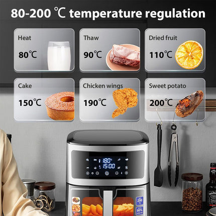 8.8L Air Fryer 1500W LCD Fryers Oven Airfryer Healthy Cooker Oil Free Kitchen