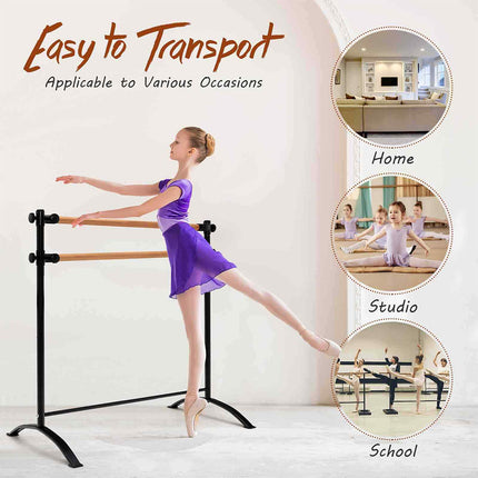 1.25M Portable Ballet Barre Freestanding Adjustable Dancing&Stretching Dance Bar