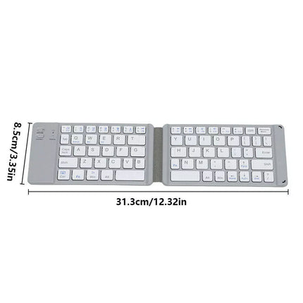 Foldable Keyboard Mini Wireless Bluetooth Keyboard For Android IOS Pad Windows  （NS15: White Foldable Keyboard）