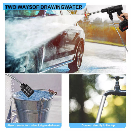 Cordless Electric High Pressure Washer Water Spray Gun Car Cleaner w/ 2*Battery