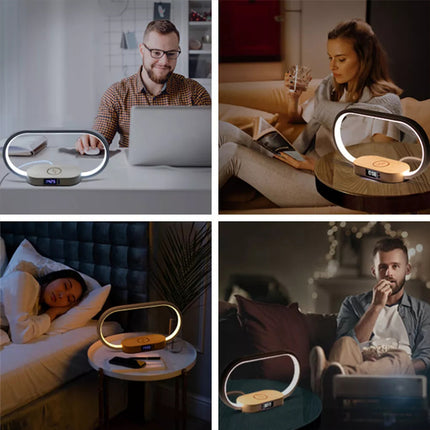 LED Desk Table Lamp Touch Dimmable Night Light Wireless Charger USB Ports