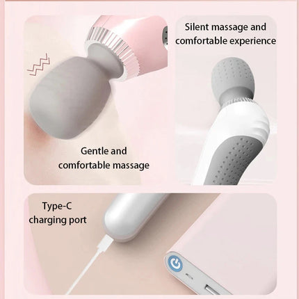 Portable Electric Massage Stick - USB Charging, Full Body Vibration Massager Gun White