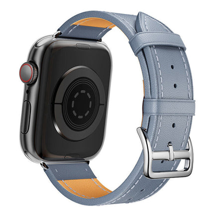 For Apple Watch iWatch Band Series 8 7 6 5 4 3 SE 45 44 41 Leather Strap Sky Blue