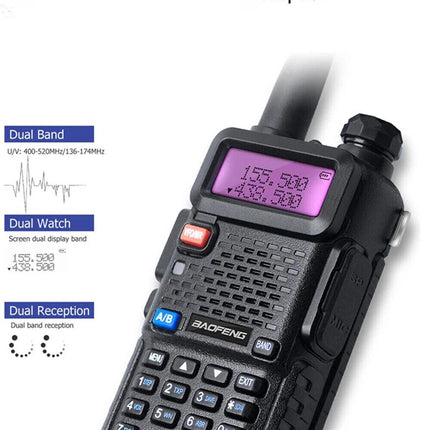 1 Set Walkie Talkie Band Handheld Earphones Two Way Radio 400-470MHz 3800MAH