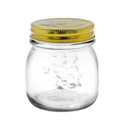 300ml Glass Conserve Jar Gold Lid Screw Top Jam Lolly Storage Preserving Jars 12pak