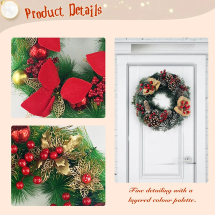 Christmas Xmas Wreath Garland Door Wall Tree Home Hanging Ornament Decor Glitter #5