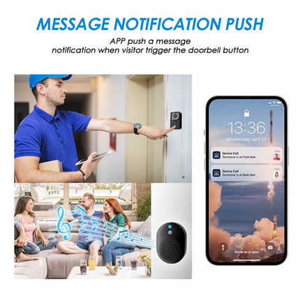 Wireless WiFi Video Doorbell Smart Phone Door Ring Intercom Security Camera Bell