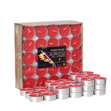 Bulk Tealight Candles 10-1000pcs Long Burning Unscented Tea Lights for Party Wed Red-4 Hours