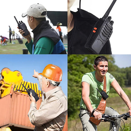 2Set Walkie Talkie Band Handheld Earphones Two Way Radio 400-470MHz 1500MAH