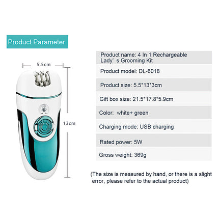 Women Epilator Painless Face Facial Hair Removal Cordless Electric Remover Body