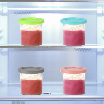 4 Piece Container for Ninja CREAMi Ice Cream Maker Ice Machine NC300EU NC300