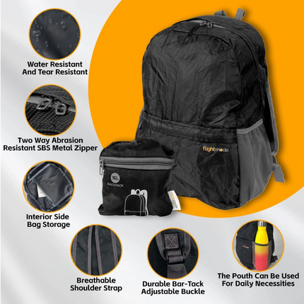 2* Travel Foldable Backpack Lightweight Shoulder Foldaway Luggage Bags Gym Sports