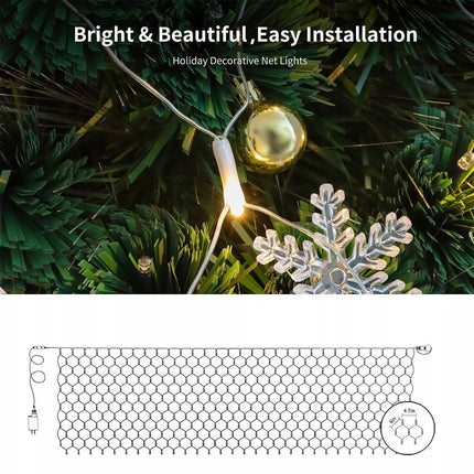 LED Net Mesh Curtain String Fairy Lights Xmas Wedding Party Garden Outdoor Decor