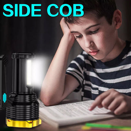 2Pcs 12000000LM LED Flashlight Super Bright Torch USB Rechargeable Lamp High Powered