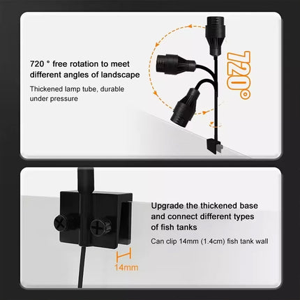 Adjustable Aquarium Spot Light 9.6W LED Fish Tank Lamp For Aqu Plants 9.6W