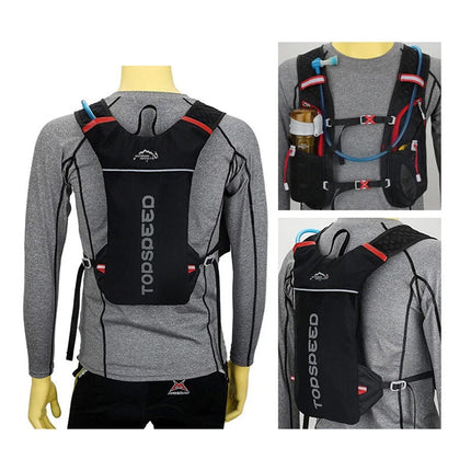Running Hydration Vest Lightweight Insulated Pack w/ 2 Water Bottle Pouches Hot