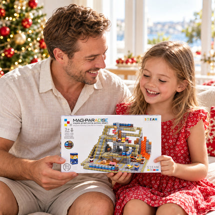 84 Pcs Magnetic Building Blocks Mining Railway Construction Toy Christmas Gift