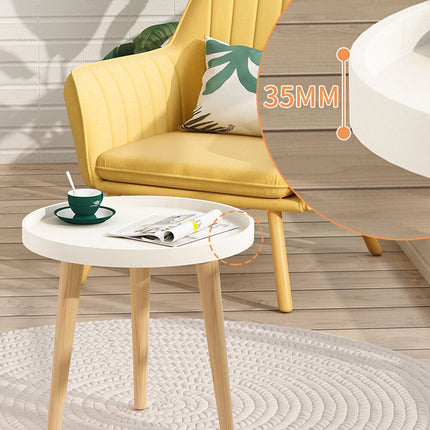Bedside Tables Side Table Wood Bedroom Storage Nightstand Furniture Round Lamp