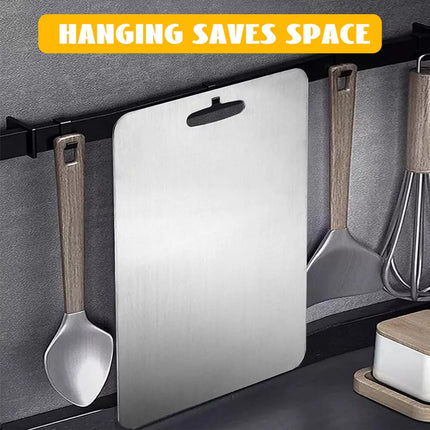 Stainless Steel Cutting Board Double-Sided Chopping Boards For Kitchen Camping 34*23(1.2mm)