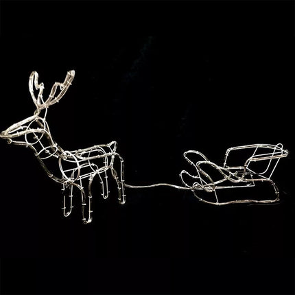 Multicoloured Reindeer Sleigh Lights Outdoor Christmas Decoration, 3D 1.8M Rope Light Xmas