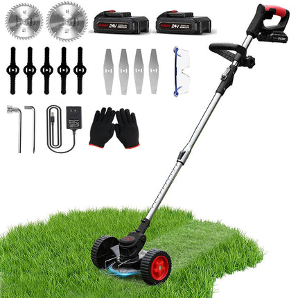 Cordless Grass Trimmer Electric Lawn Mower Whipper Cutter 2x Battery for Makita Black