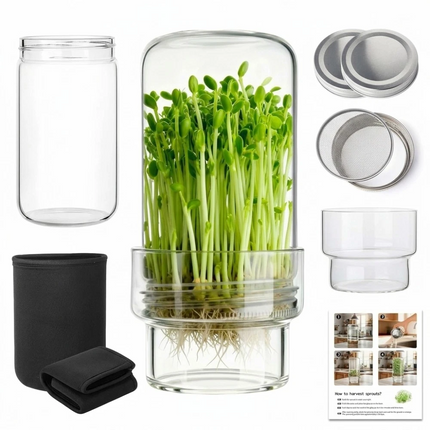 Seed Sprouter Germination Cover Kit Sprouting Mason Jars With Lids Stand