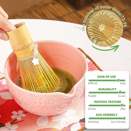 8PCS Spout Matcha Whisk Set Food Grade Japanese Chasen Stirring Matcha Tool Set