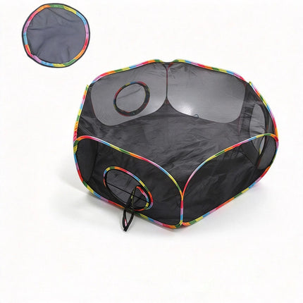 Cat Enclosure, Pop Up Cat Rolling Tent Cube for Outdoor and Indoor Foldable