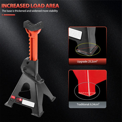 2PCS 3T Car Adjustable Truck Jack Stands Steel Lift Hoist Ratchet Duty Heavy