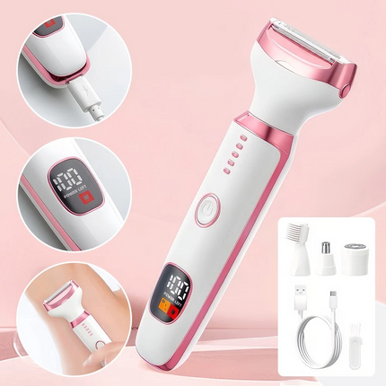Bikini Trimmer for Women,USB Bikini Shaver,4-in-1 Electric Razors Wet & Dry
