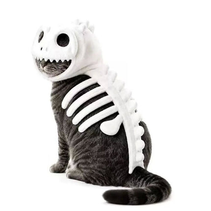1pc Halloween Pet Dinosaur Skeleton Plush, 3D Spinosaurus Dinosaur Skeleton Costume