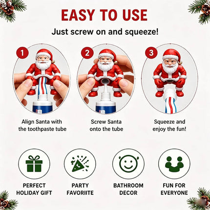 Funny 3D Printed  Santa Claus Toothpaste Topper Decoration for Bathroom