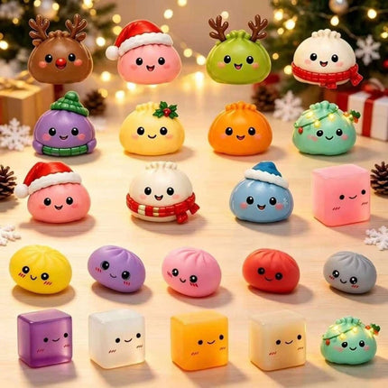 2026 Christmas Squi-shy Advent Calendar 24 Days Dumpling Toys  Xmas Gift