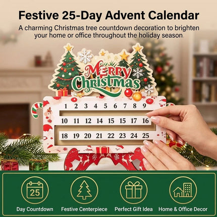 Christmas Advent Calendar Laminated Cardboard Wall Hanging Gift Box 25 Day 1pc