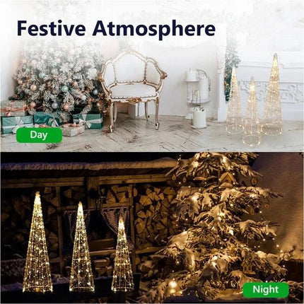 3 PCS Waterfall Christmas Tree Lights LED Fairy Light Outdoor Home Yard Garden