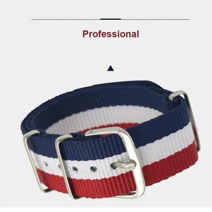 Breathable Watch Straps for NATO Style Wristwatches Band Black&Red