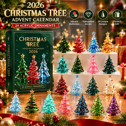 2026 Christmas Tree Advent Calendar 24-Day Christmas Countdown Calendar Ornament