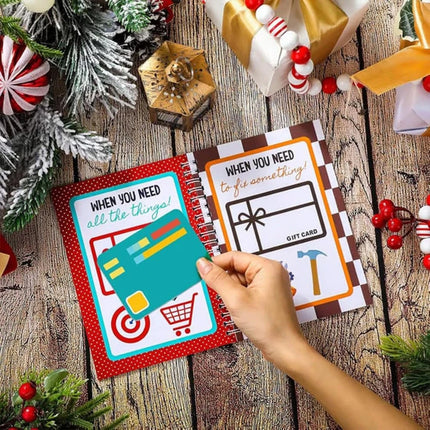 Merry Christmas Gift Card Book 10 Pages, Booklet To Hold Gift Cards Organizer
