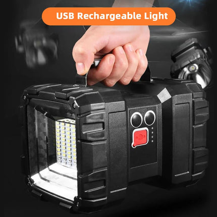 100000LM LED Searchlight Spotlight USB Rechargeable Hand Torch Work Light Lamp