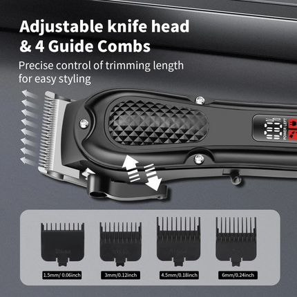 Pro Men Cordless Electric Hair Clipper Trimmer Shaver 3 Set USB Rechargeable